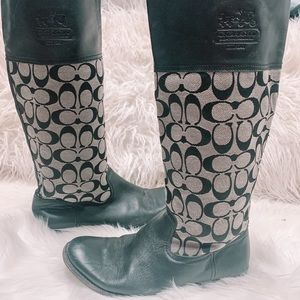 Coach Chrissi monogrammed pull on riding boots